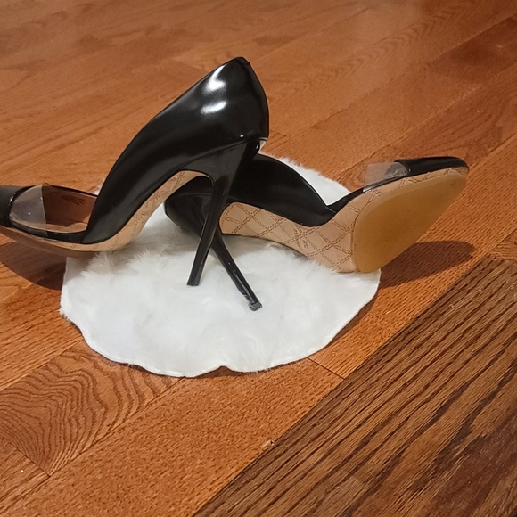 L.A.M.B Pointing Toe Stilettos Black & Clear - Picture 5 of 6